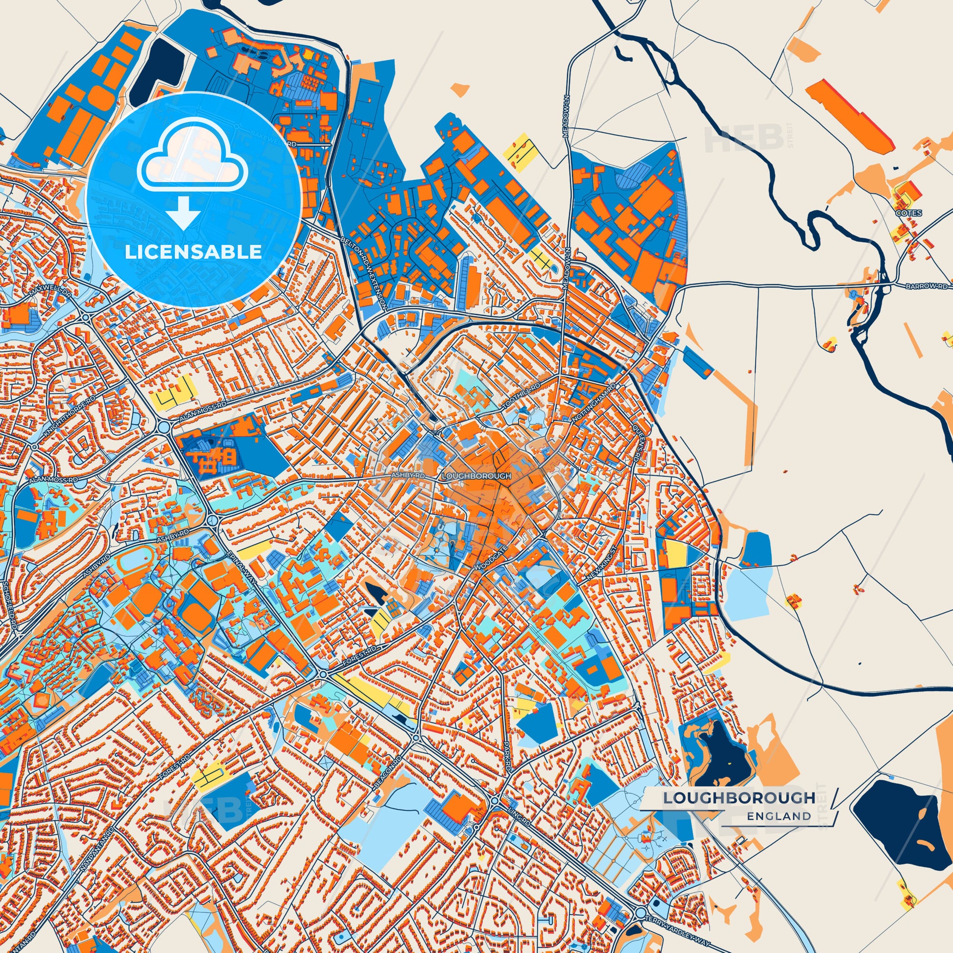 Canvas Print Template of Loughborough Street Map