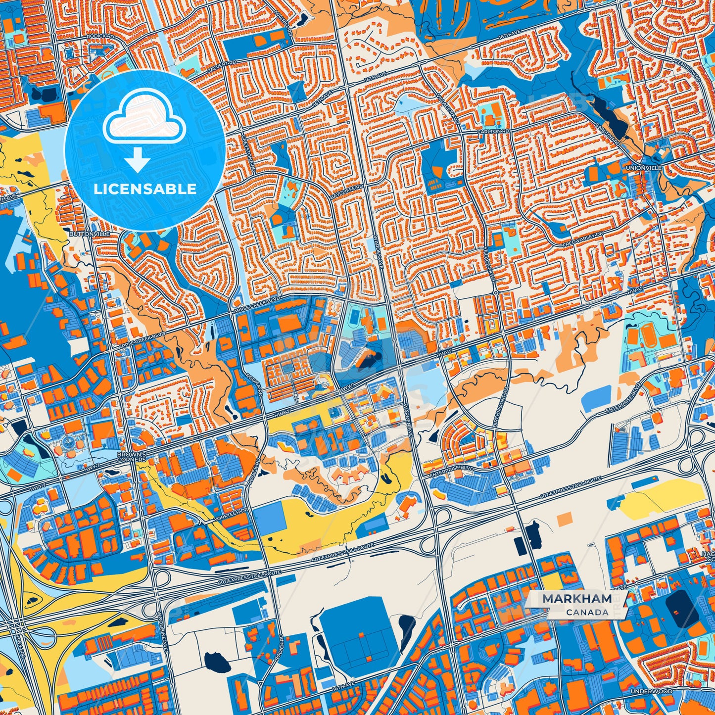 Canvas Print Template of Markham Street Map