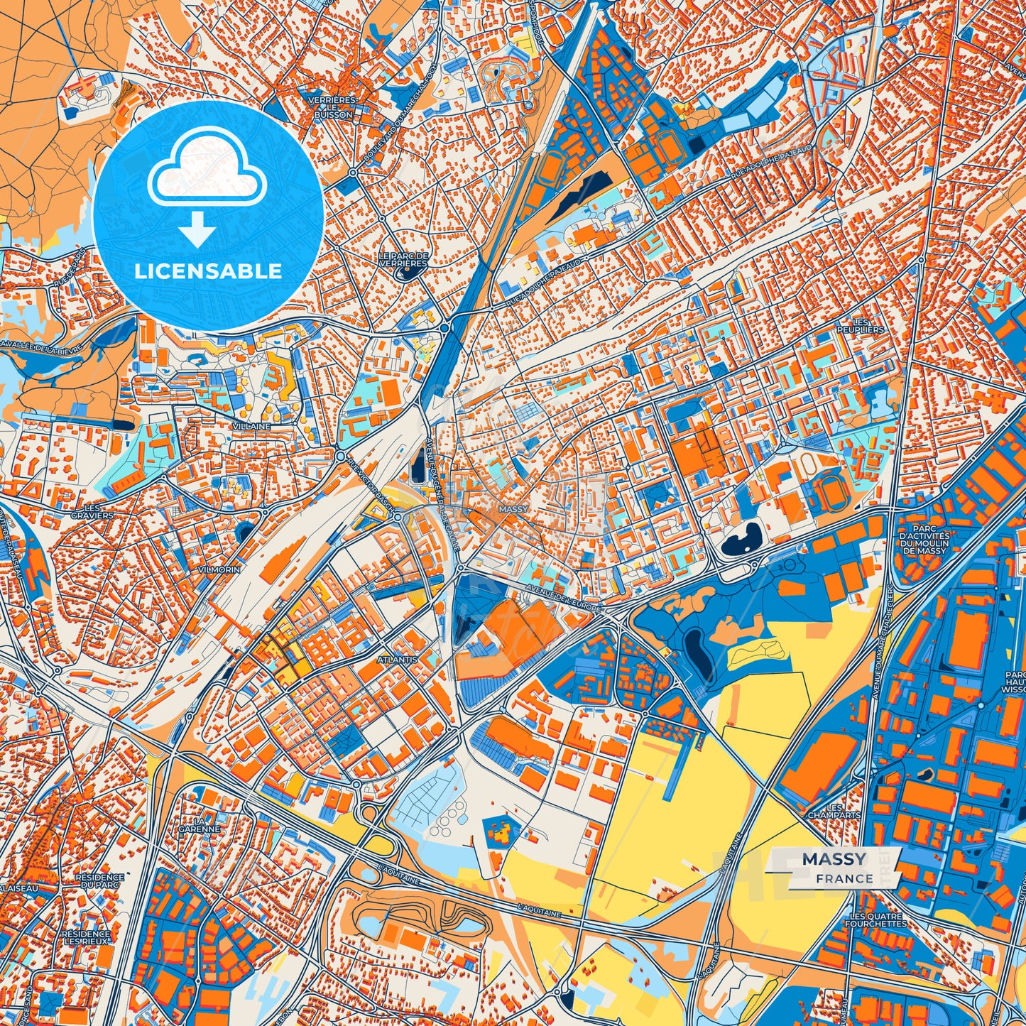 Canvas Print Template of Massy Street Map