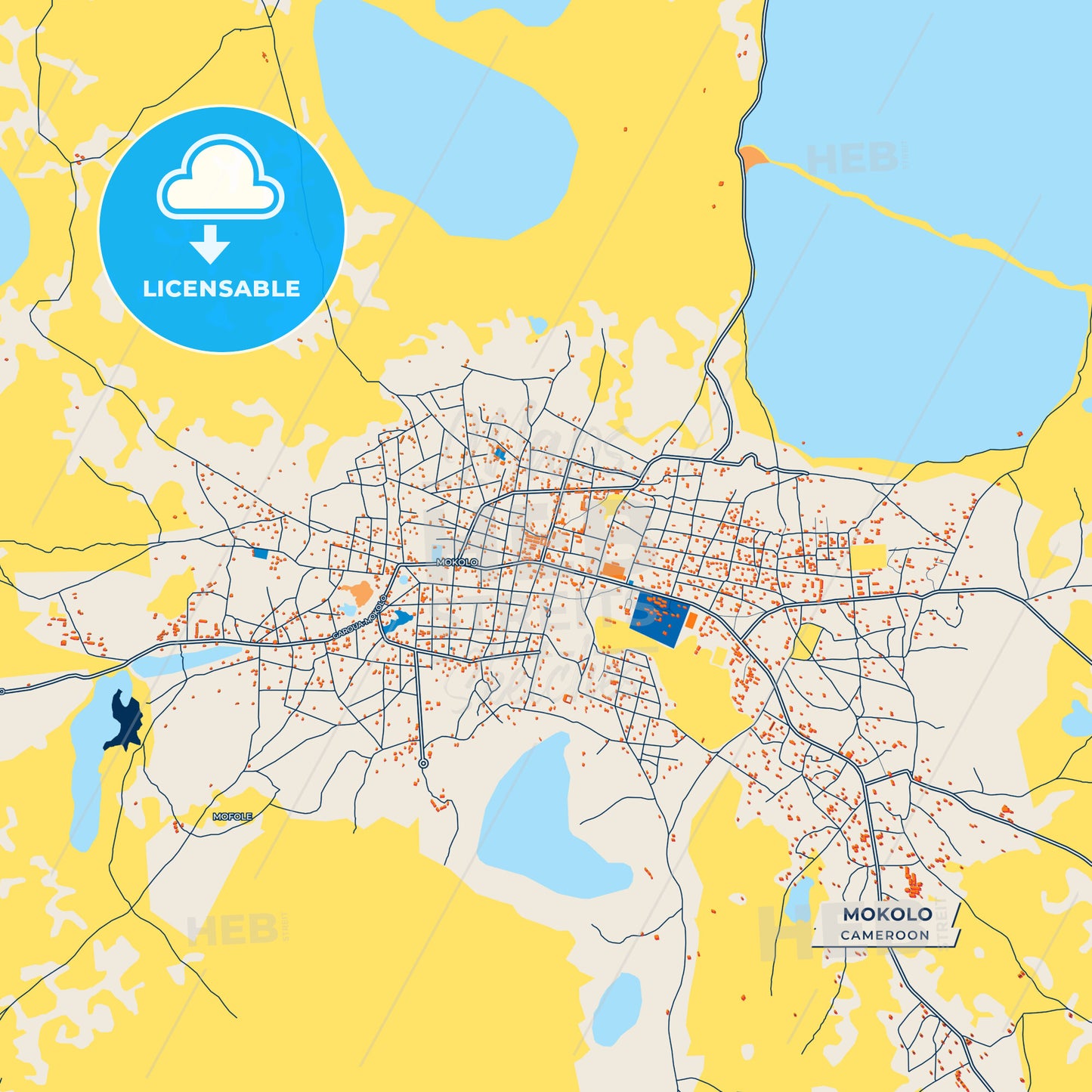 Canvas Print Template of Mokolo Street Map