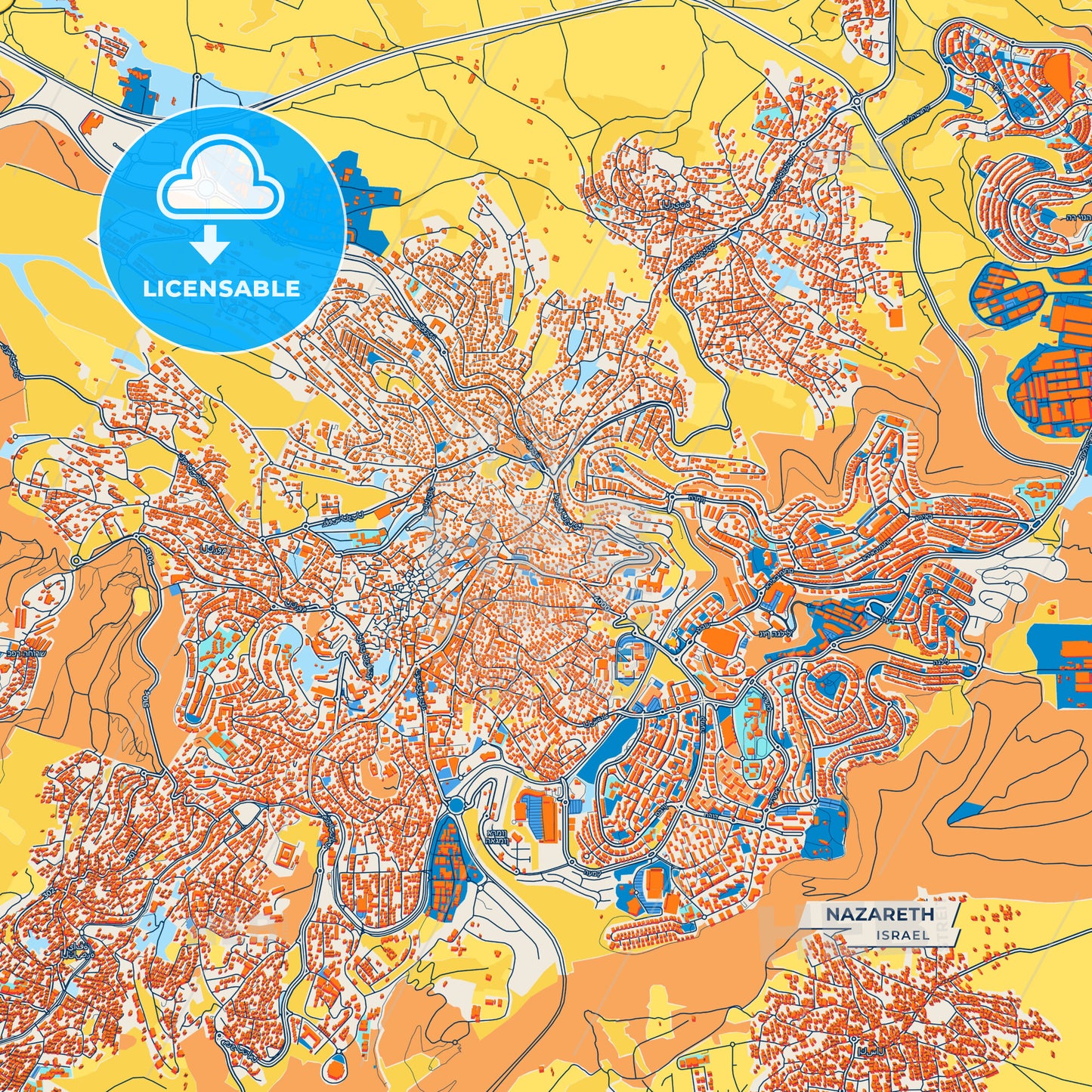 Canvas Print Template of Nazareth Street Map