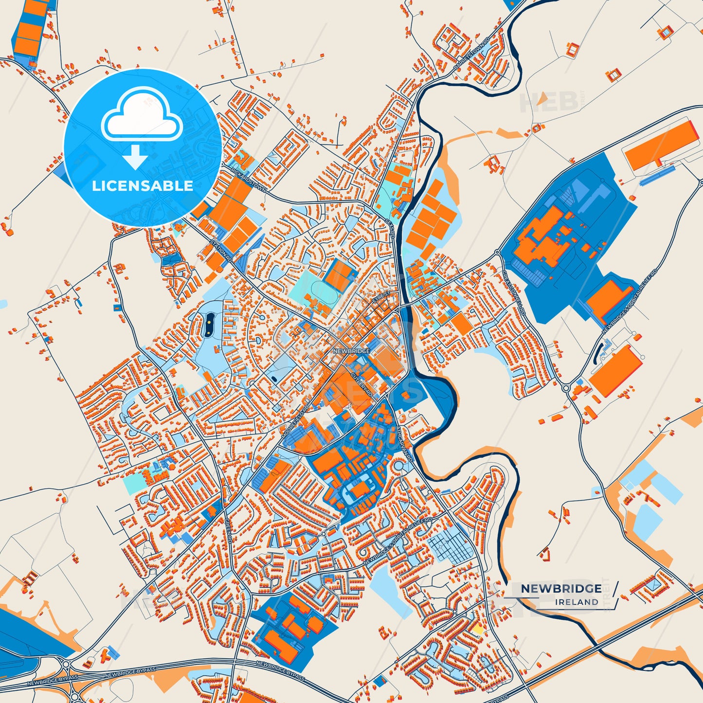 Canvas Print Template of Newbridge Street Map