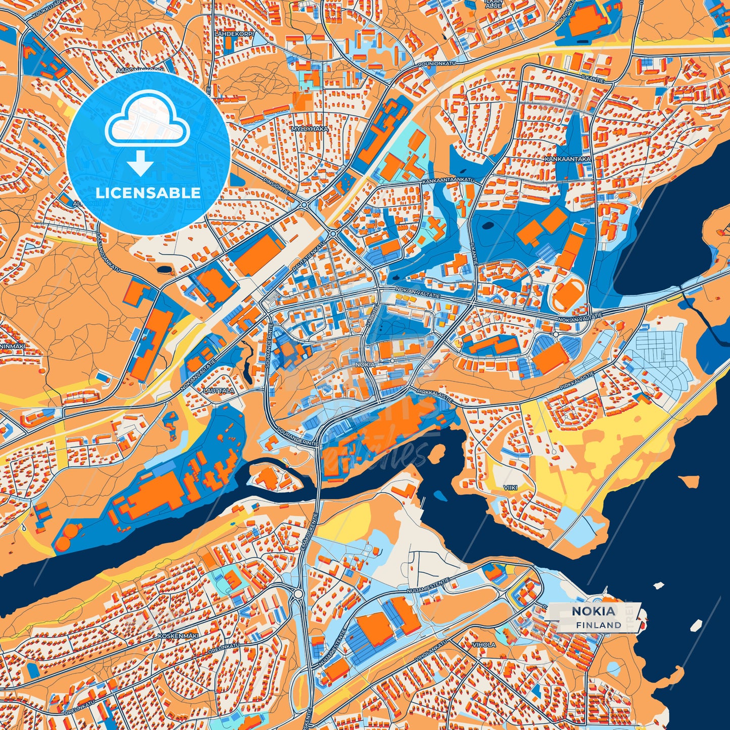 Canvas Print Template of Nokia Street Map