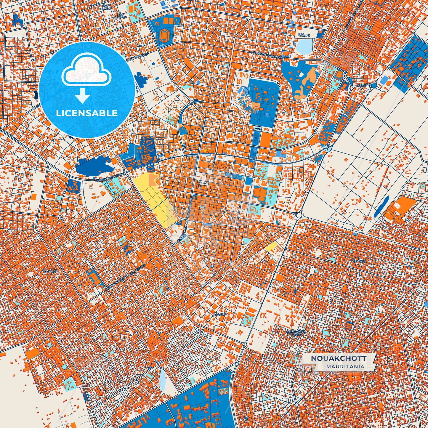 Canvas Print Template of Nouakchott Street Map