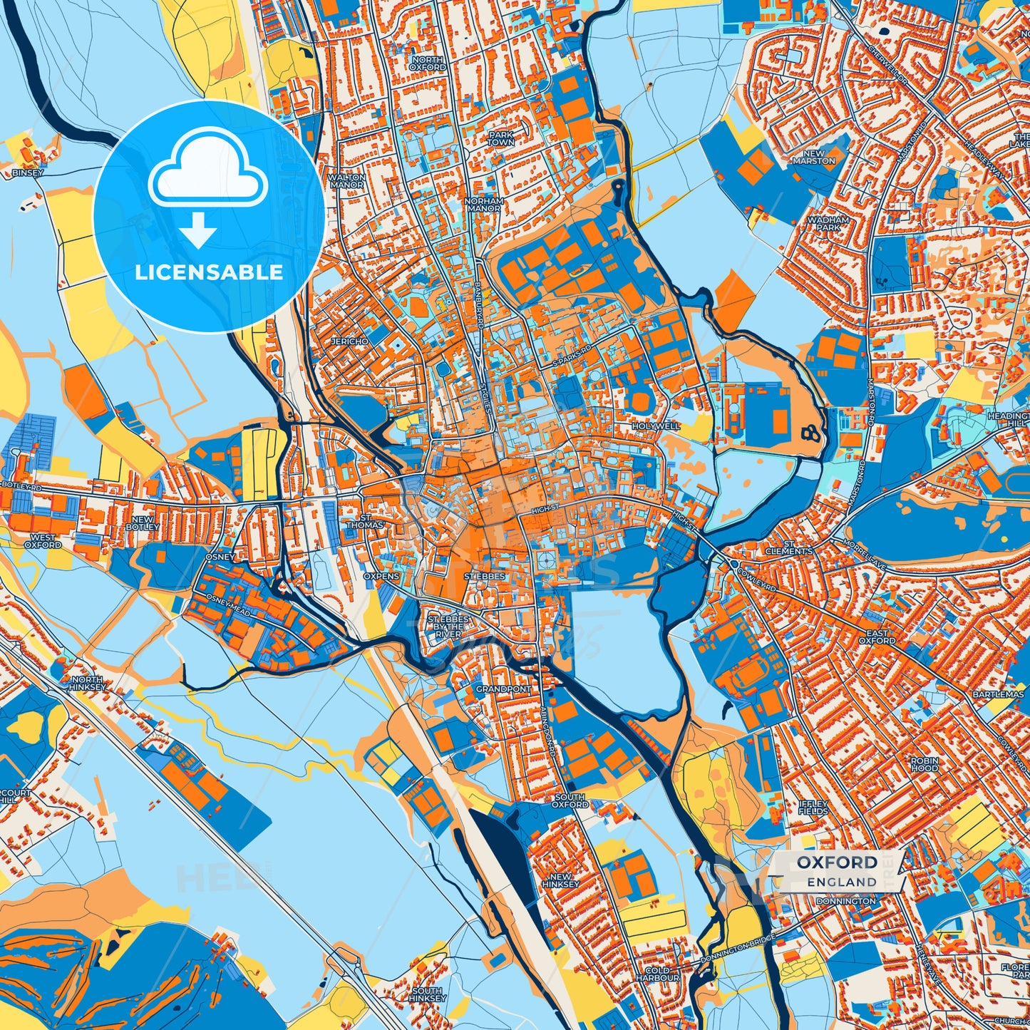 Canvas Print Template of Oxford Street Map