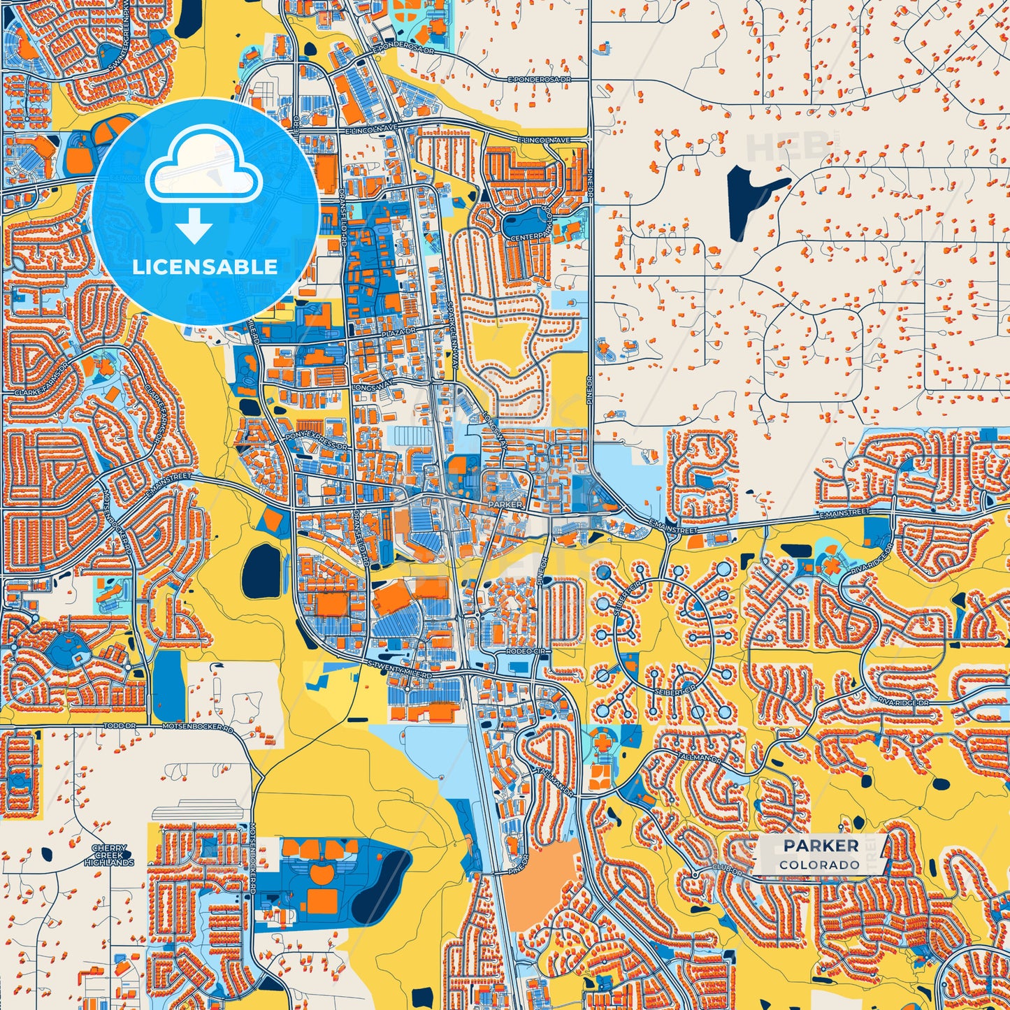 Canvas Print Template of Parker Street Map