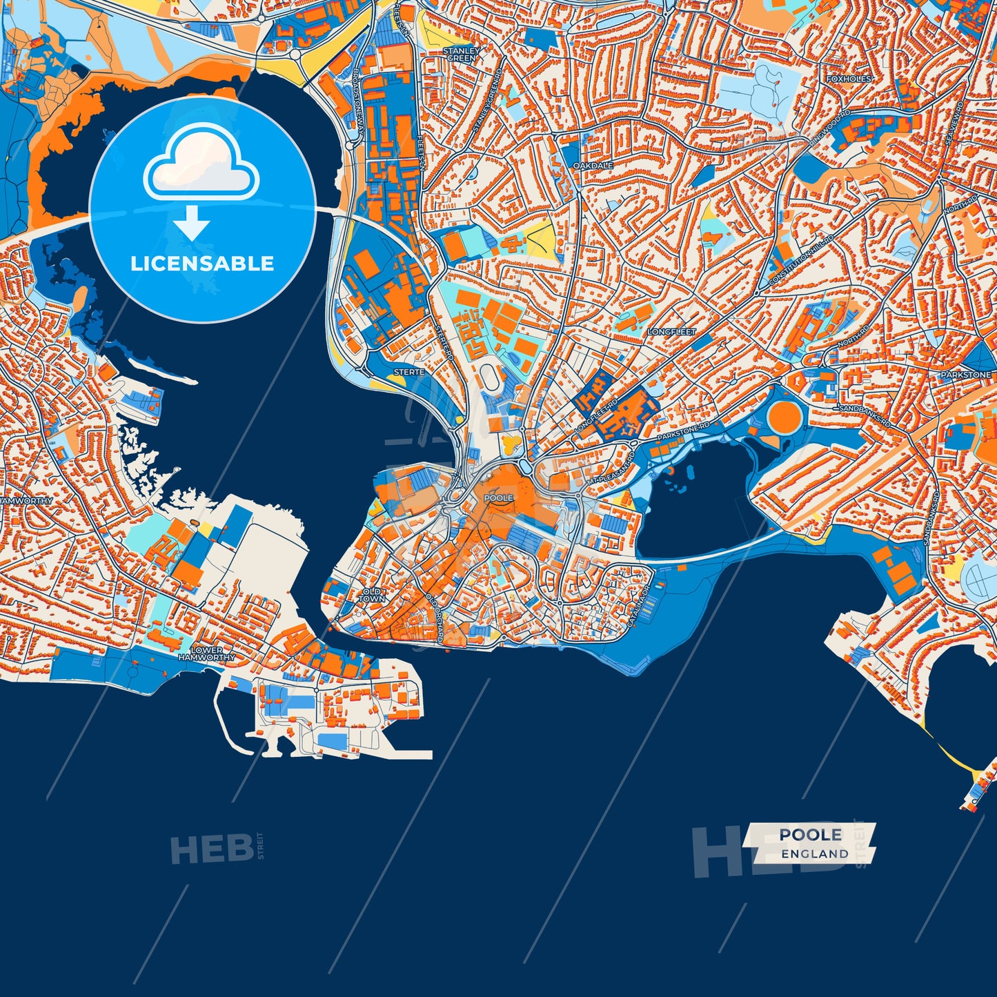 Canvas Print Template of Poole Street Map