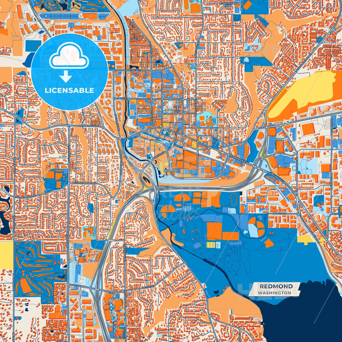 Canvas Print Template of Redmond Street Map