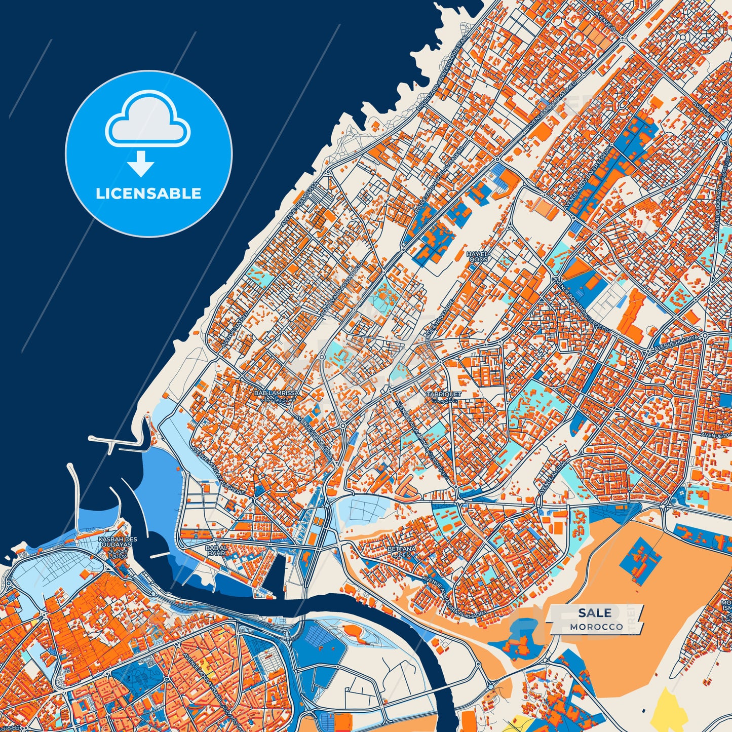 Canvas Print Template of Sale Street Map