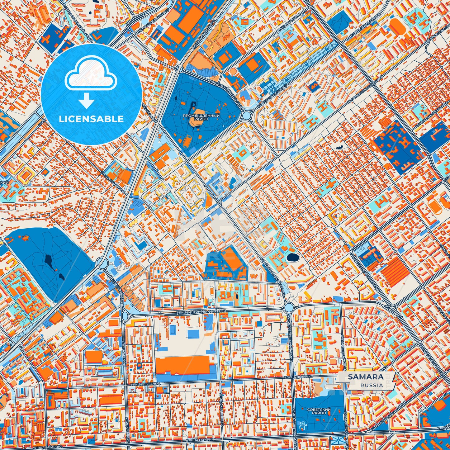 Canvas Print Template of Samara Street Map