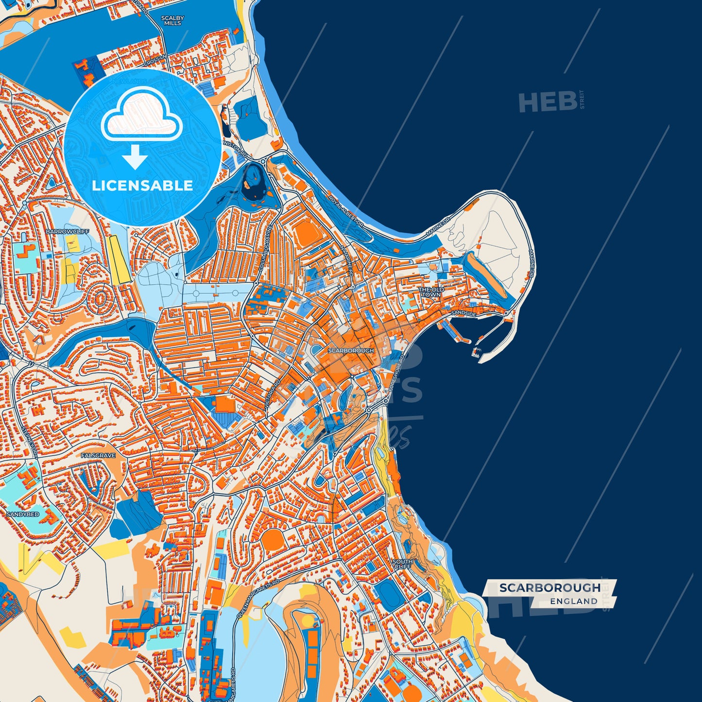 Canvas Print Template of Scarborough Street Map