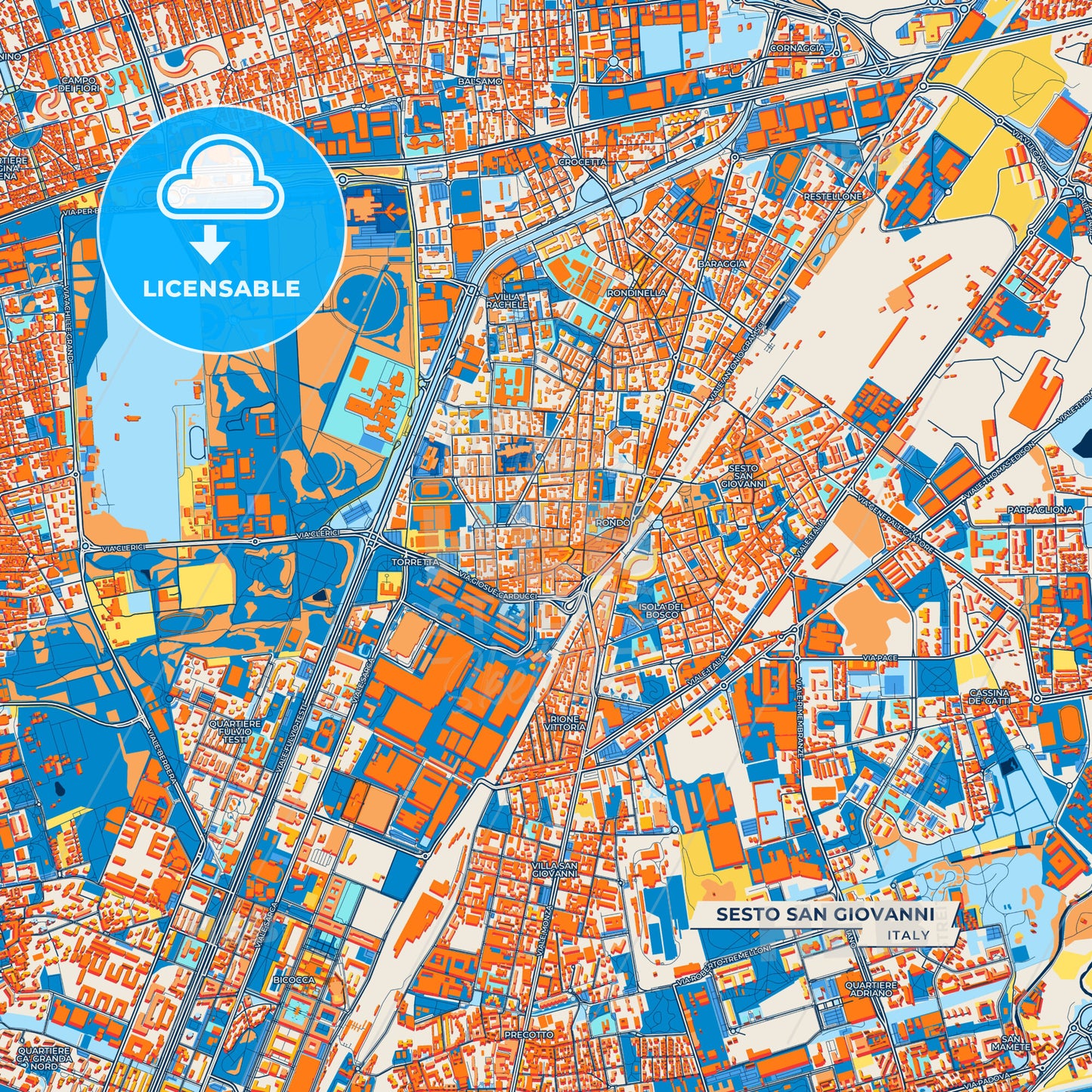 Canvas Print Template of Sesto San Giovanni Street Map