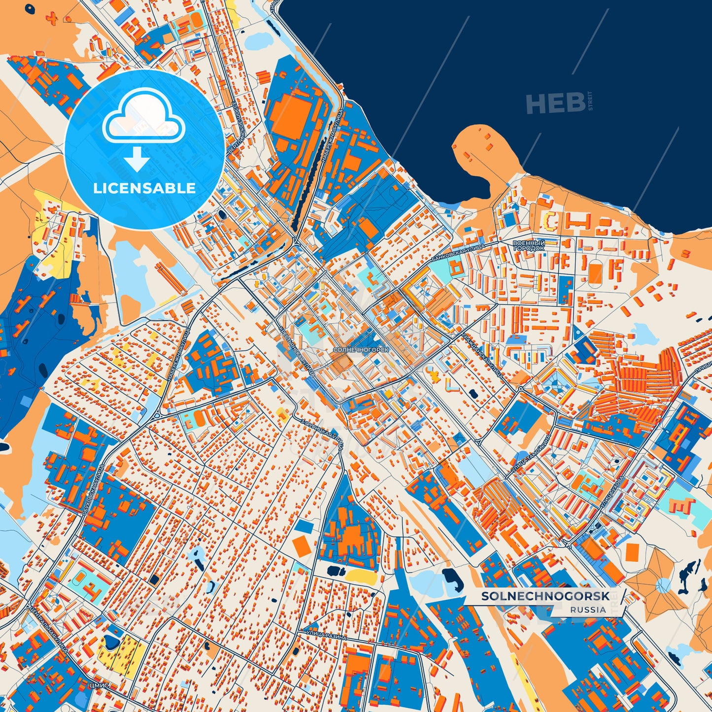 Canvas Print Template of Solnechnogorsk Street Map