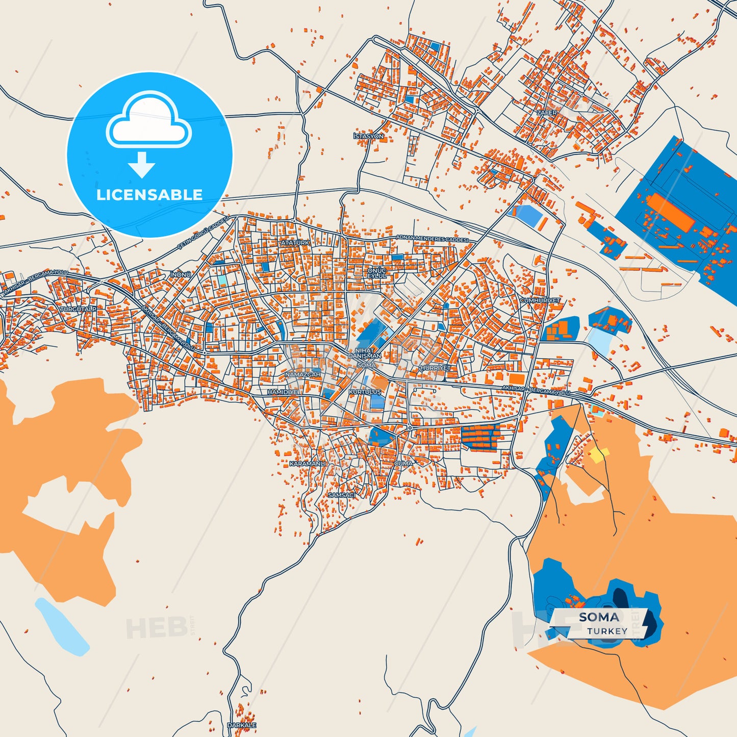 Canvas Print Template of Soma Street Map