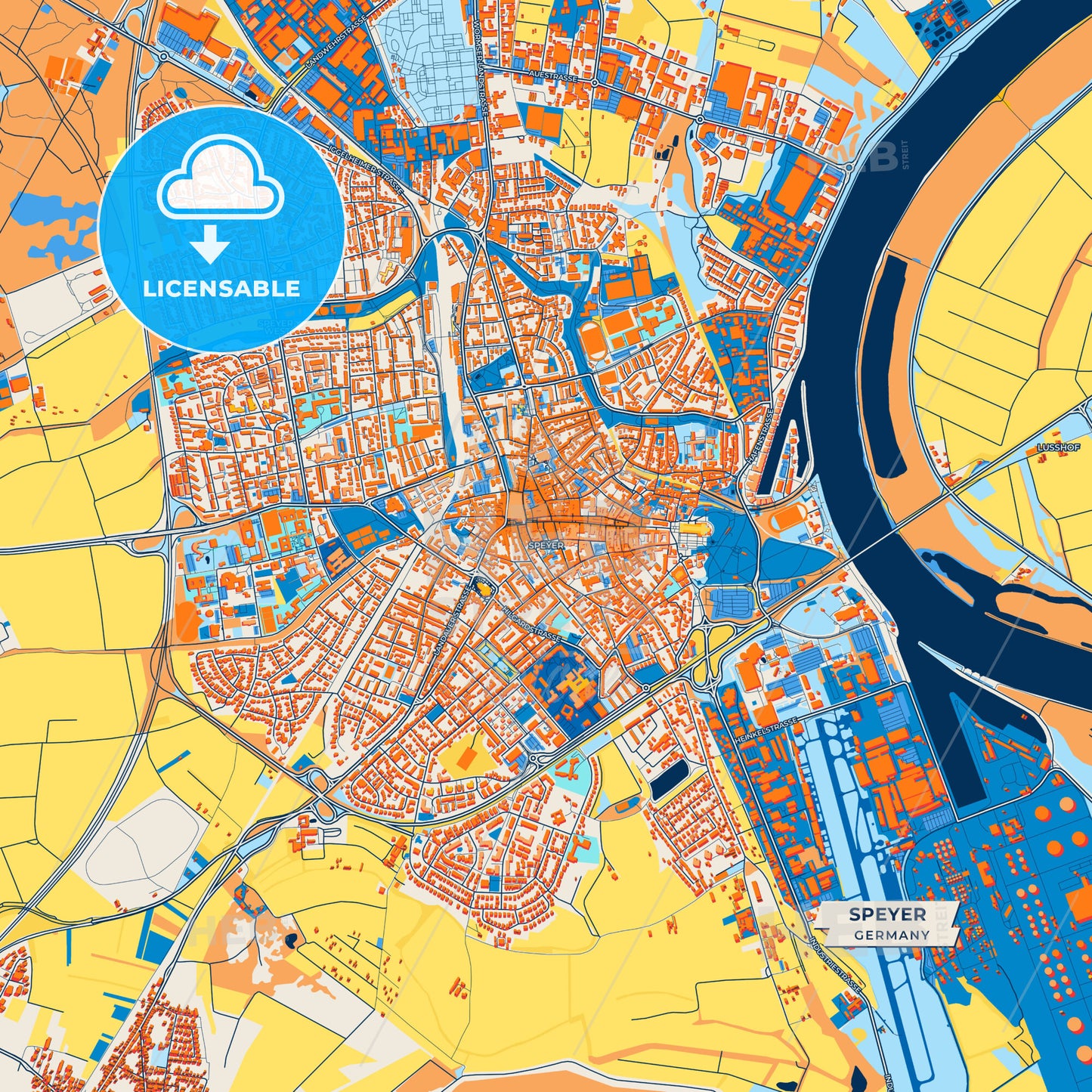 Canvas Print Template of Speyer Street Map