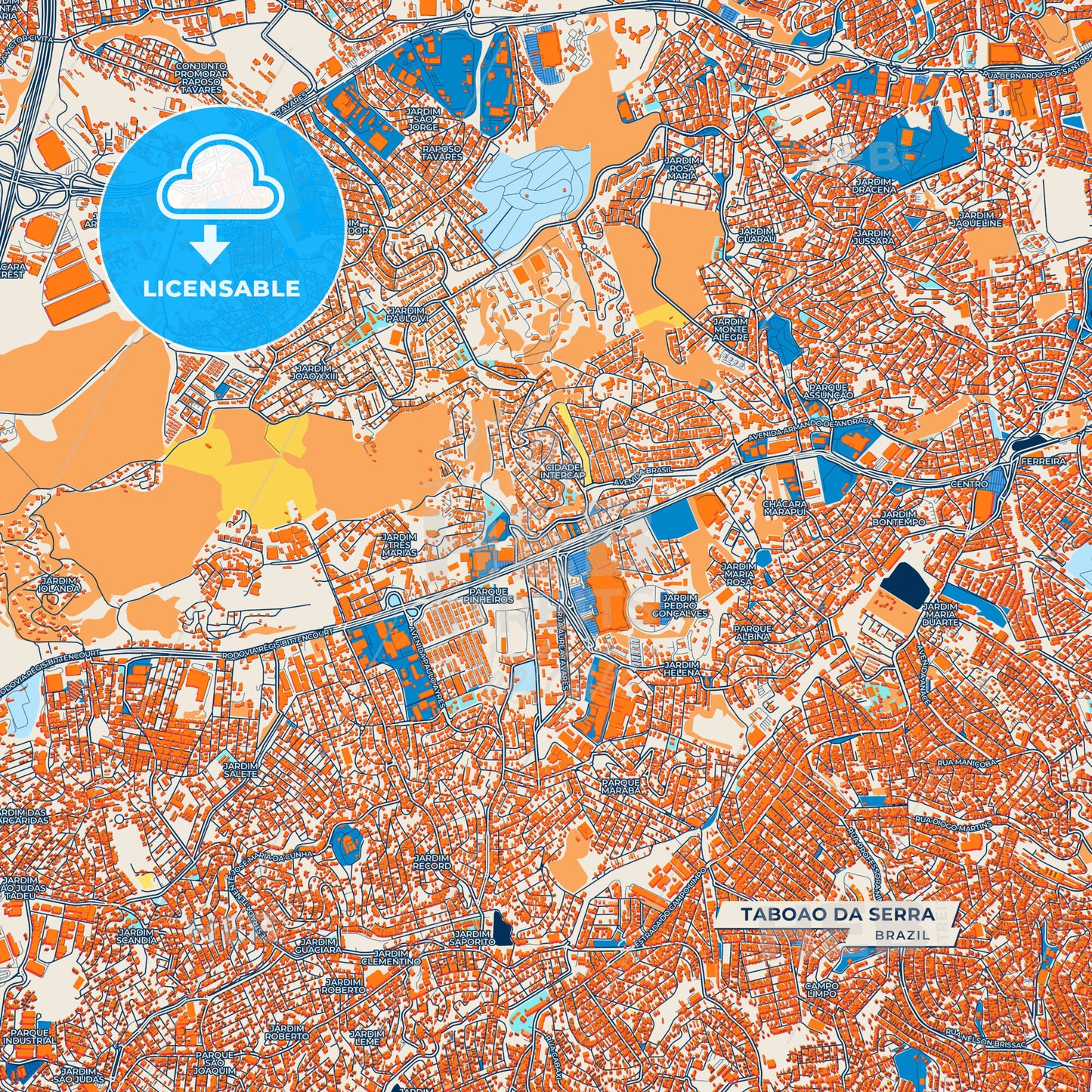 Canvas Print Template of Taboao da Serra Street Map