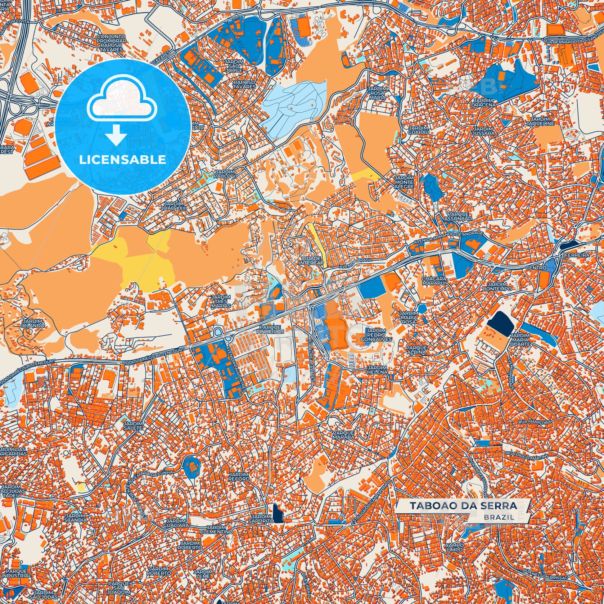 Canvas Print Template of Taboao da Serra Street Map