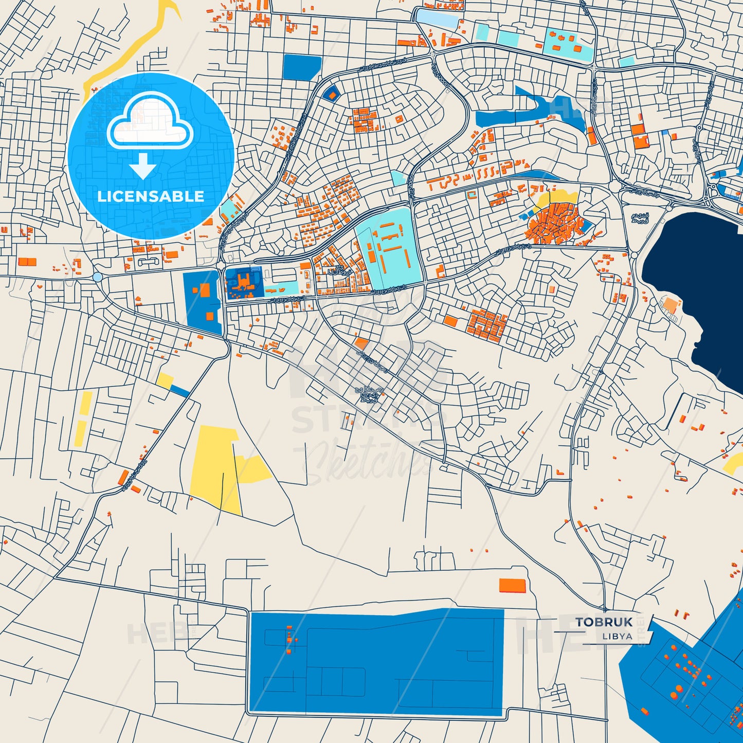 Canvas Print Template of Tobruk Street Map