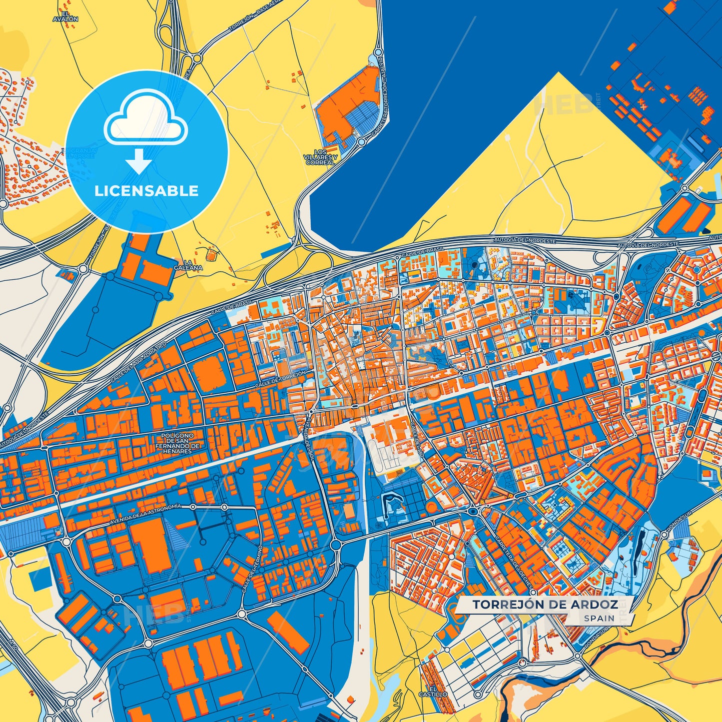 Canvas Print Template of Torrejón de Ardoz Street Map