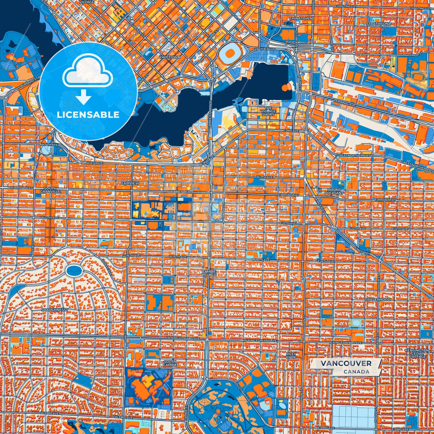 Canvas Print Template of Vancouver Street Map