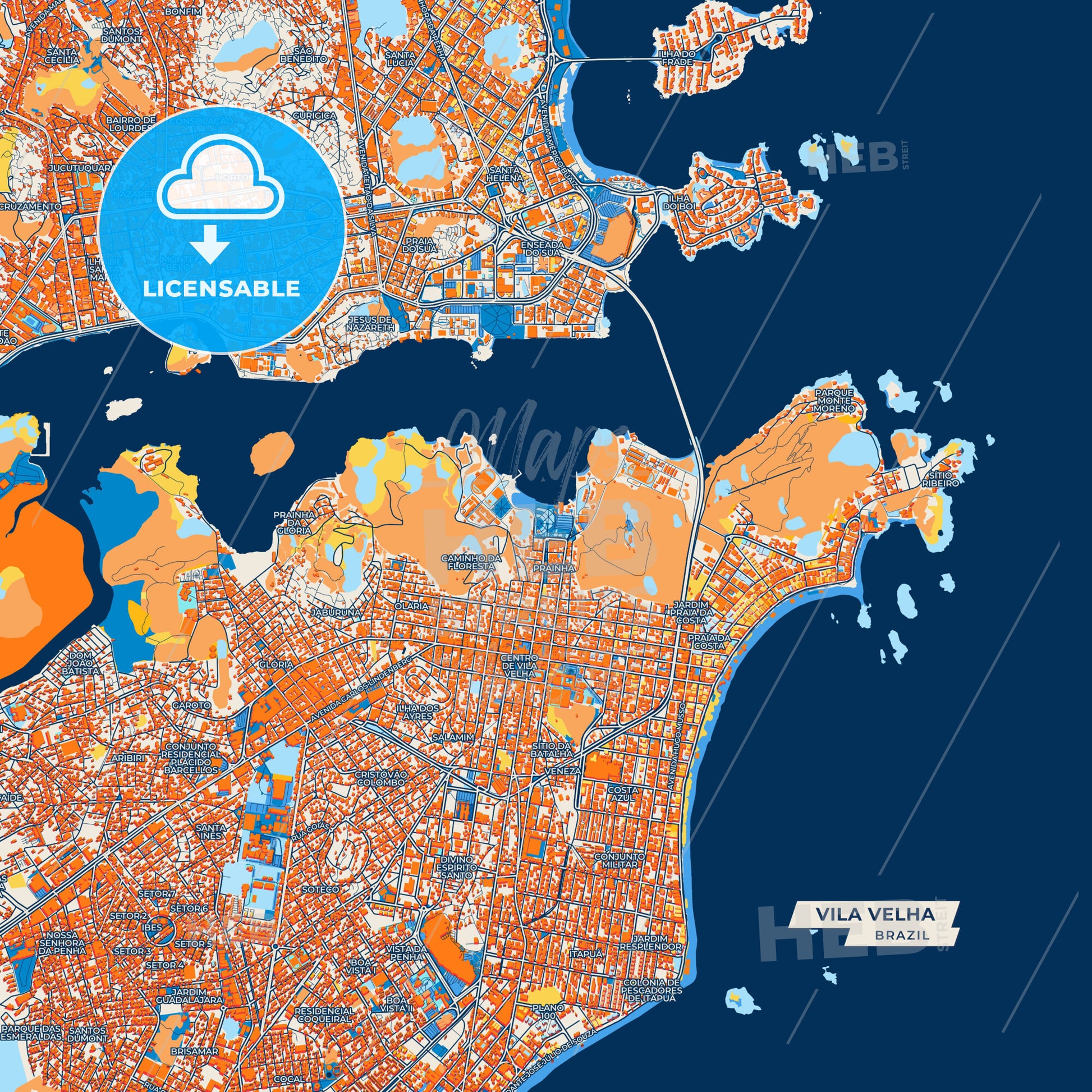 Canvas Print Template of Vila Velha Street Map