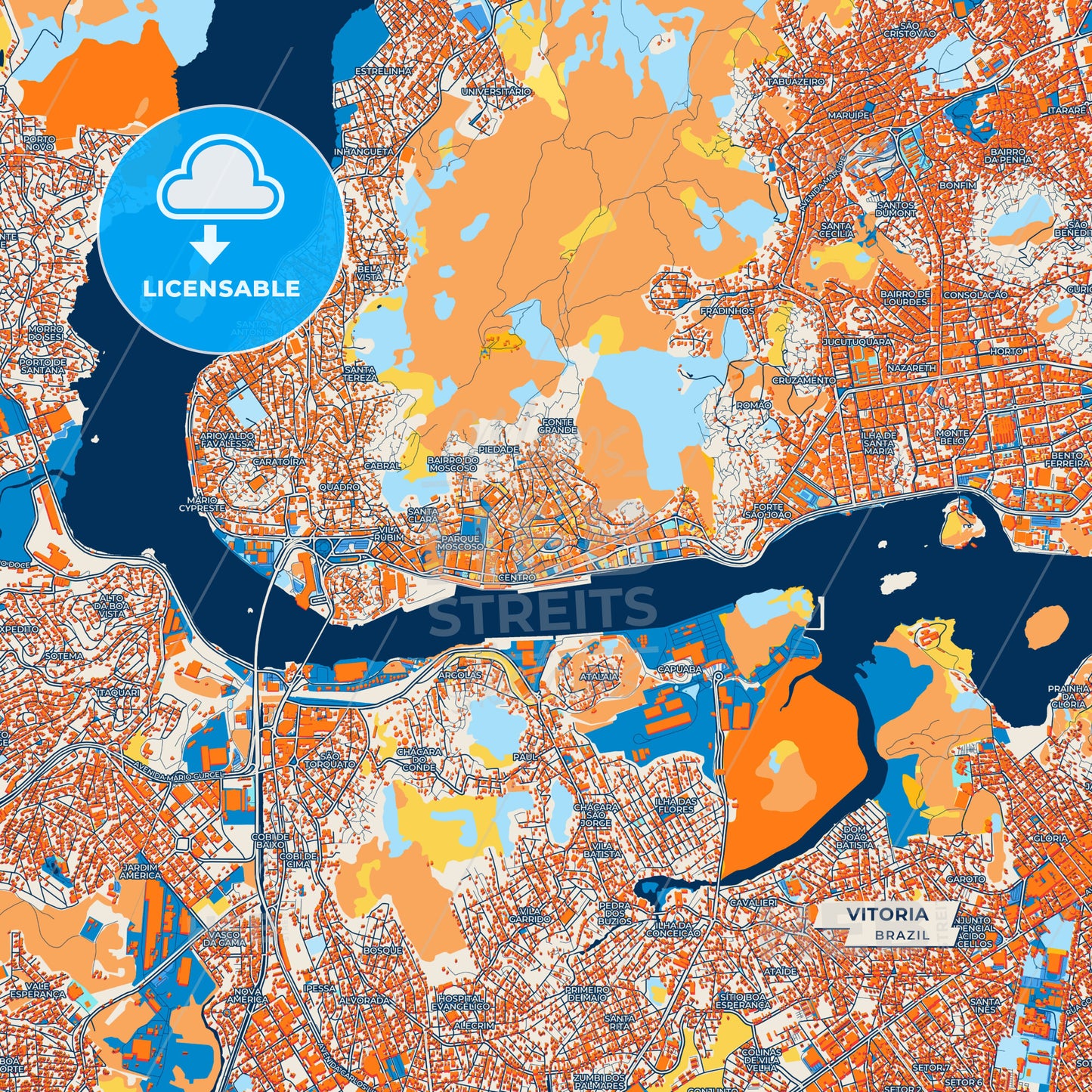 Canvas Print Template of Vitoria Street Map