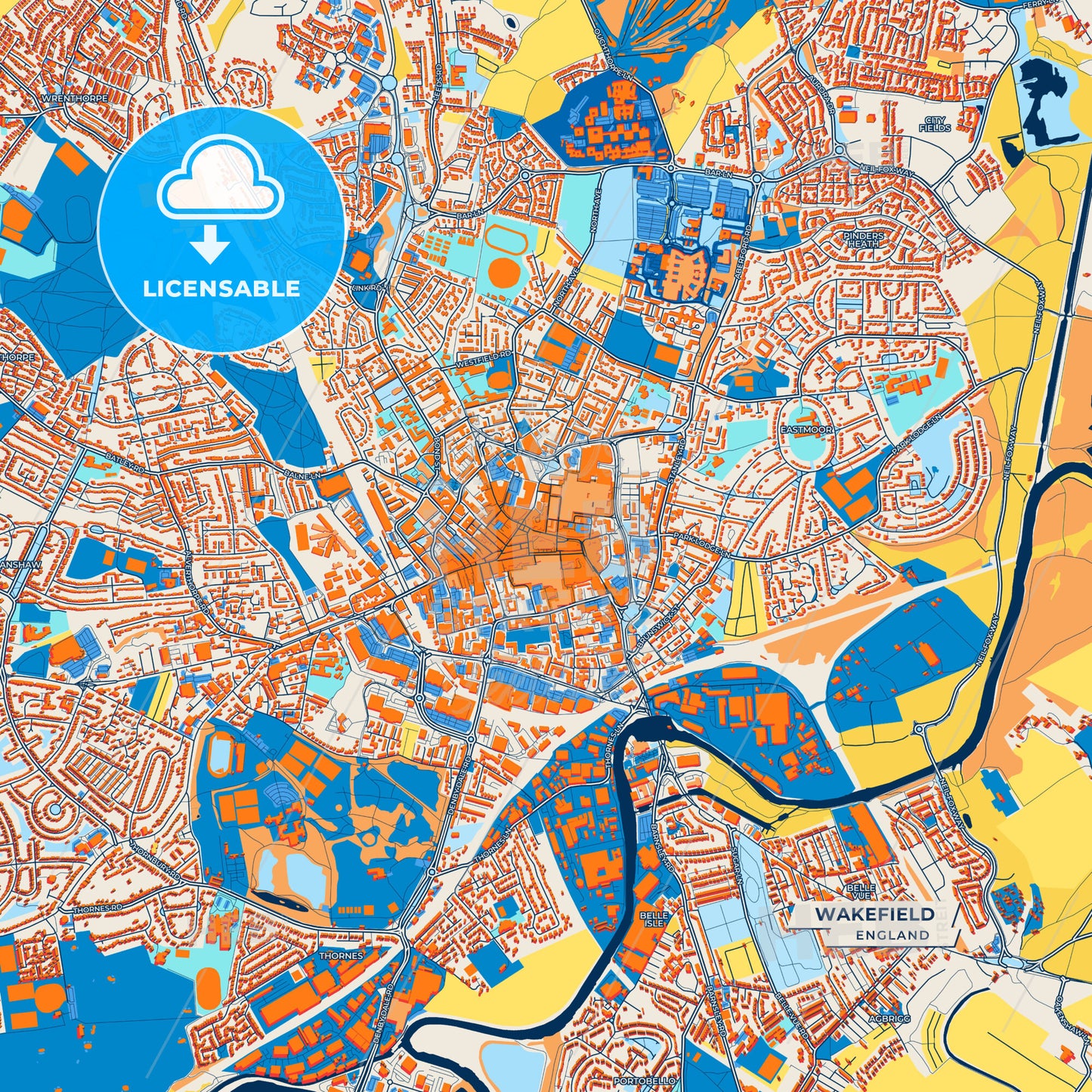 Canvas Print Template of Wakefield Street Map