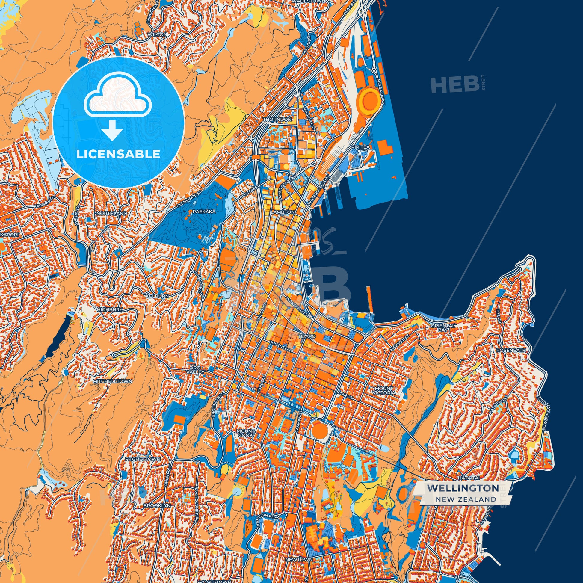 Canvas Print Template of Wellington Street Map
