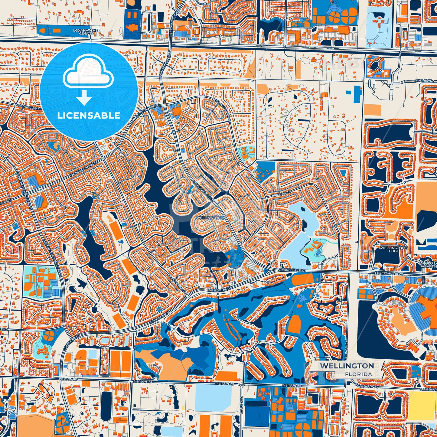 Canvas Print Template of Wellington Street Map