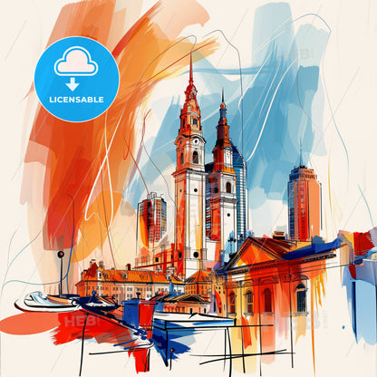 Vibrant Columbus, Ohio - A Painting Of A City