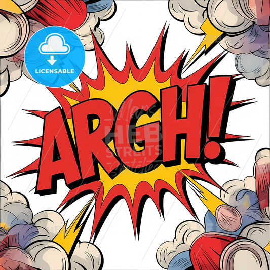 Comic Boom: Fierce ARGH! Explosion with Lightning & Smoke Effects