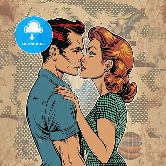 A Man And Woman Kissing