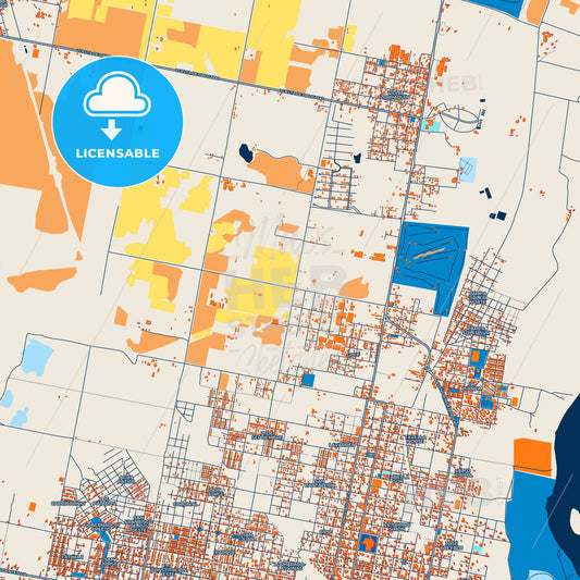 Colorful Concordia Street Map with Labels and Buildings