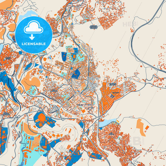 Colorful Constantine Street Map with Labels and Buildings
