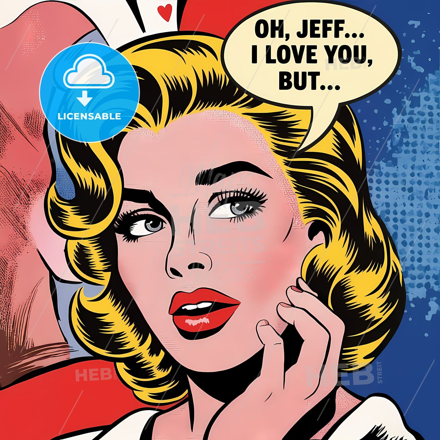 Contemplative Beauty: A Bold Pop Art Portrait of Desire