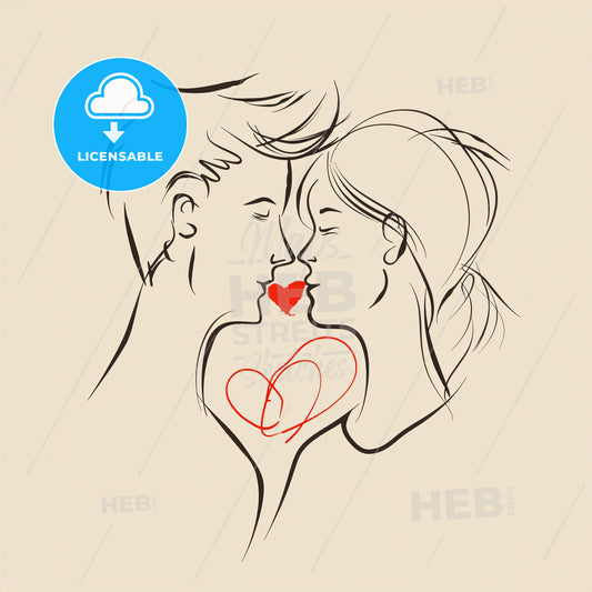 A Man And Woman Kissing