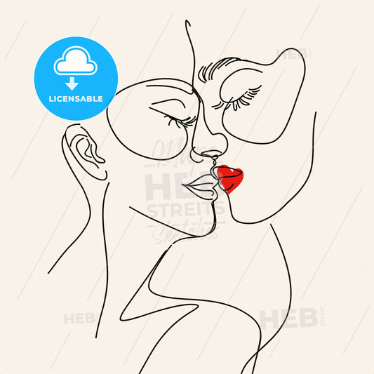 A Drawing Of Two Women Kissing
