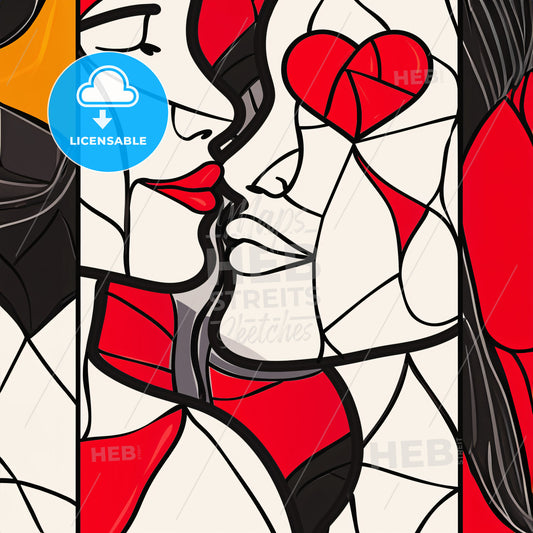 A Close Up Of A Stained Glass Window