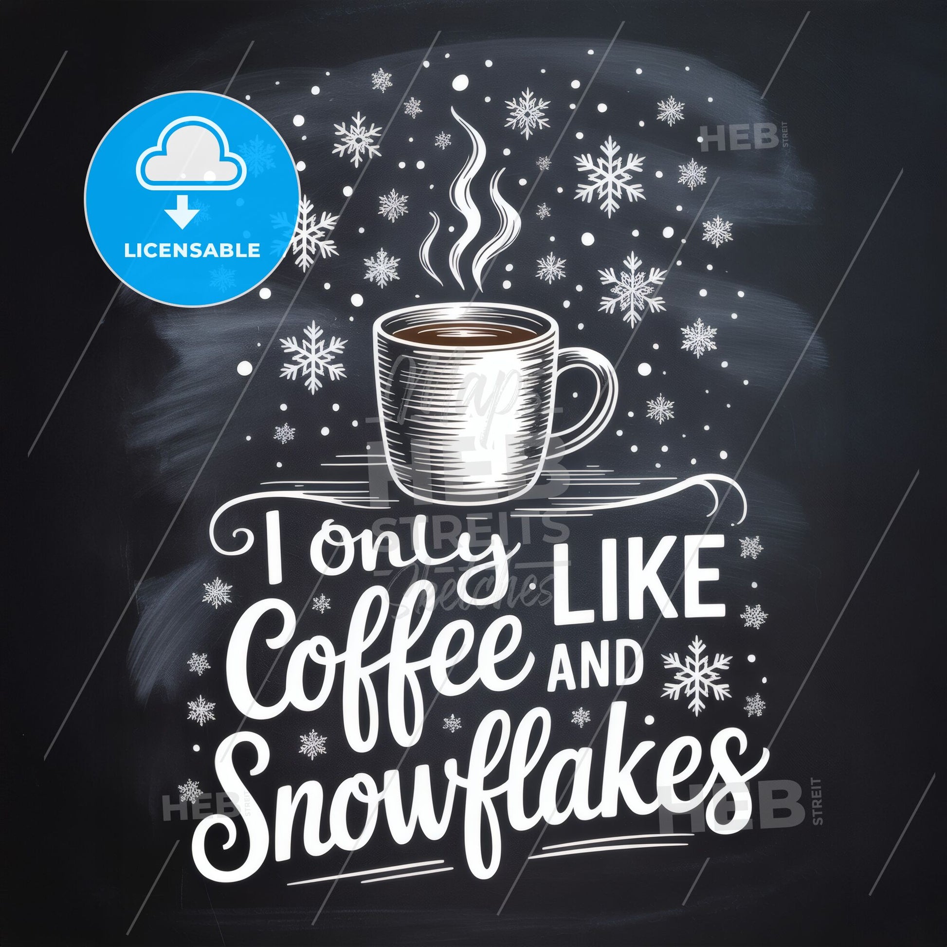 Cozy Winter Coffee and Snowflakes - Perfect for Holiday Decor and Seasonal Marketing Themes
