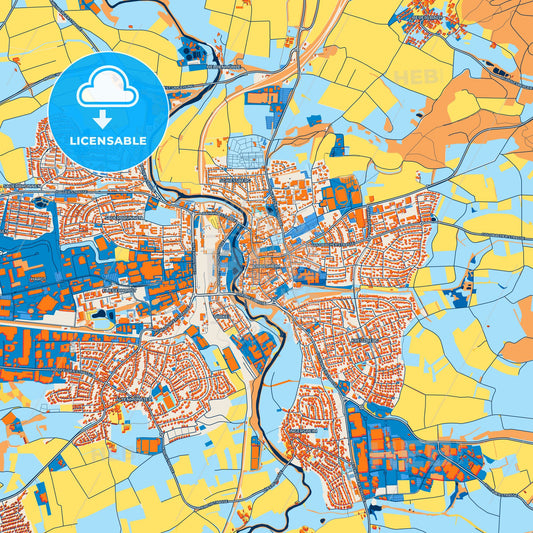 Colorful Crailsheim Street Map with Labels and Buildings
