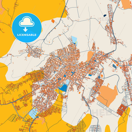Colorful Crato Street Map with Labels and Buildings