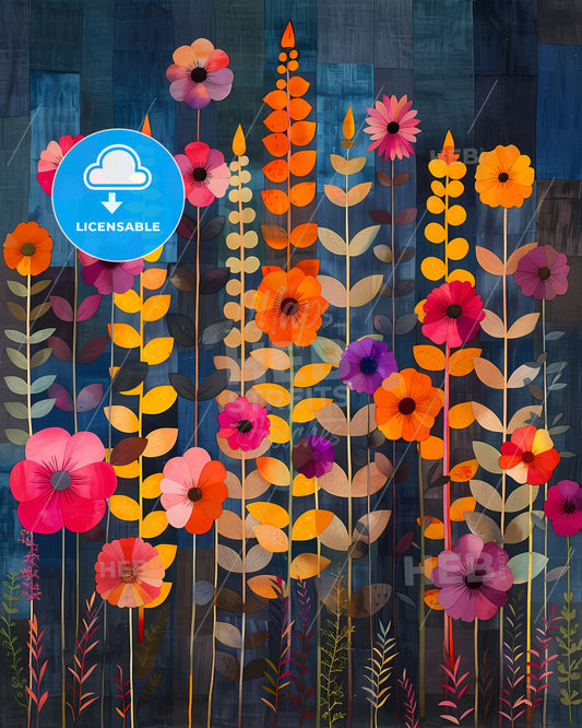 Bangladeshi Boho Floral Painting | Vibrant Artwork | Artistic Flowers and Leaves