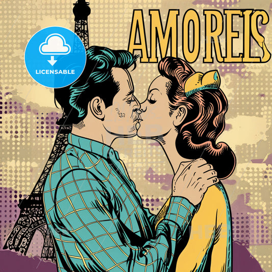 A Man And Woman Kissing