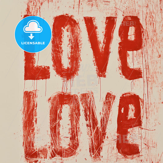 A Red Text On A White Surface