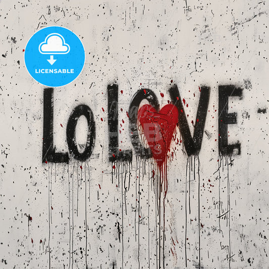 A Heart With A Red Heart Painted On It