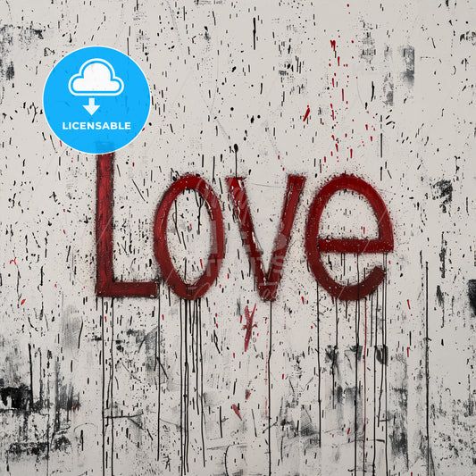 A Red Text On A White Surface