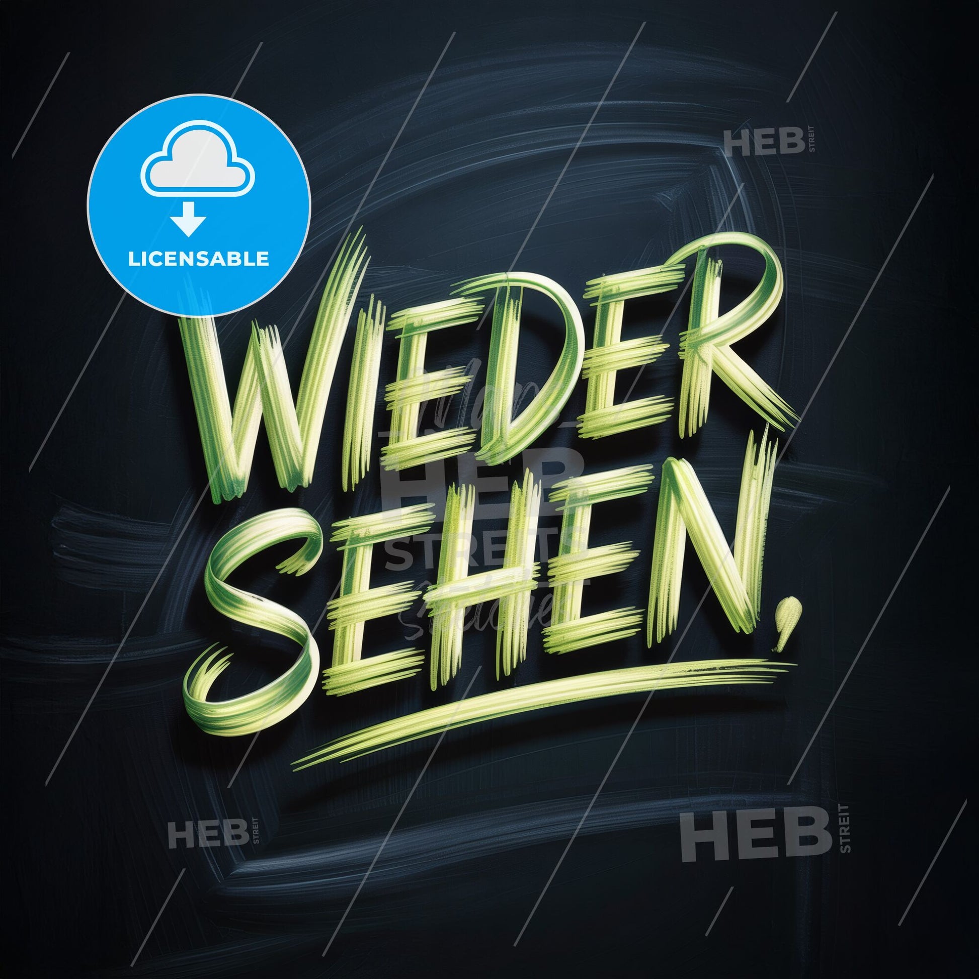 Creative Chalkboard Design Featuring Handwritten 'Wieder sehen,' for Inspirational Messages and Artwork