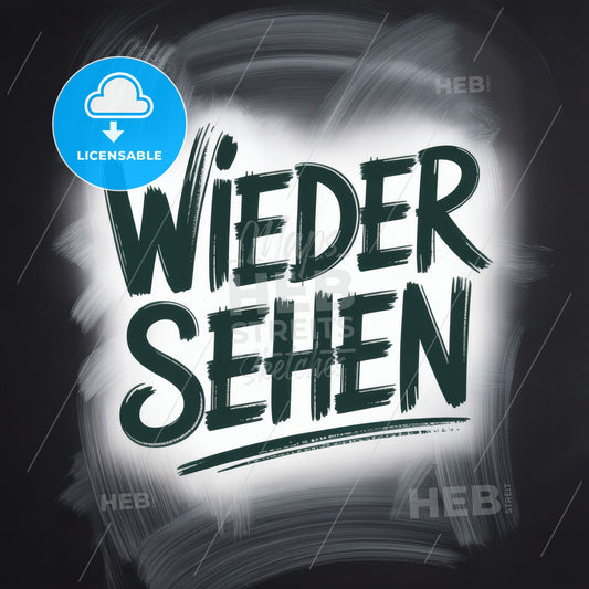 Creative Typography: Bold Message 'Wiedersehen' on a Chalkboard Background for Engagement and Connection