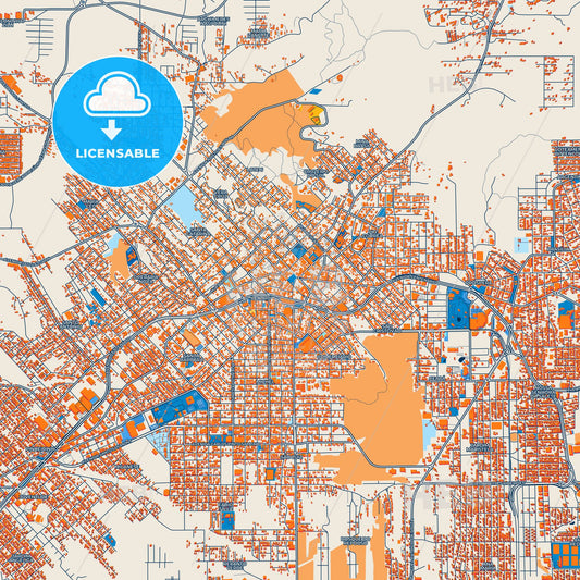 Colorful Criciuma Street Map with Labels and Buildings