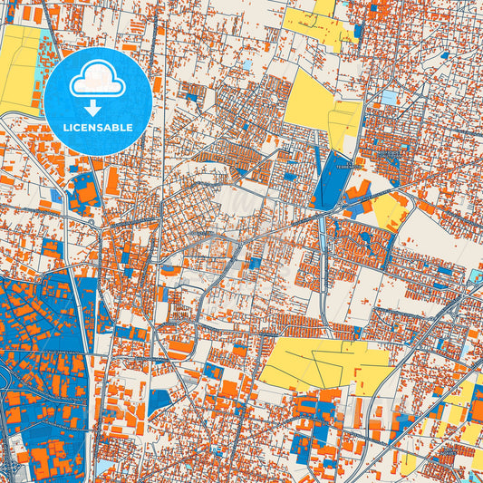 Colorful Cuautitlán Street Map with Labels and Buildings
